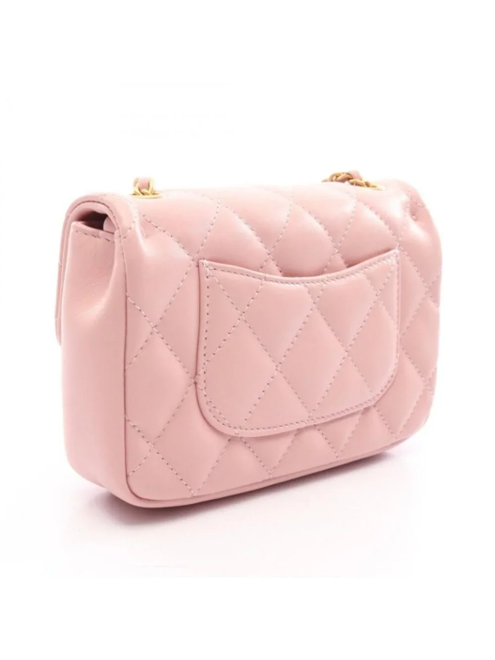 Chanel Shoulder Bag Mini Quilted Light Pink Lambskin Small Flap Chain